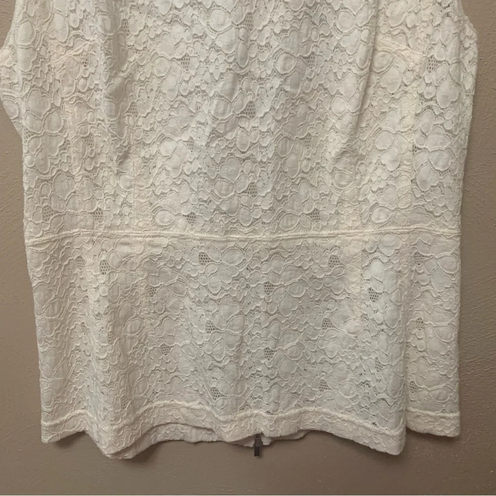 Rebecca Taylor Lace Dart Tank Top White Ivory Cream Size 10 NWT New - Picture 5 of 16